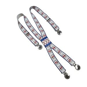 Vintage Avon Child British Guardsman Novelty Suspenders‎ Clip On Braces Red Blue